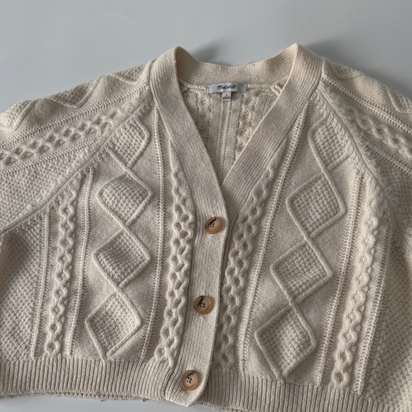Madewell Sweaters - Madewell Cream Cable Knit Cardigan